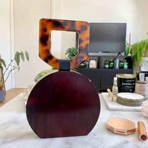 Zara Small Tortoise Handle Handbag Brown